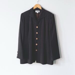 Vtg Le Crystino Brown Mocha Wool 3 Piece Suit Blazer Vest Pants Tailored Office